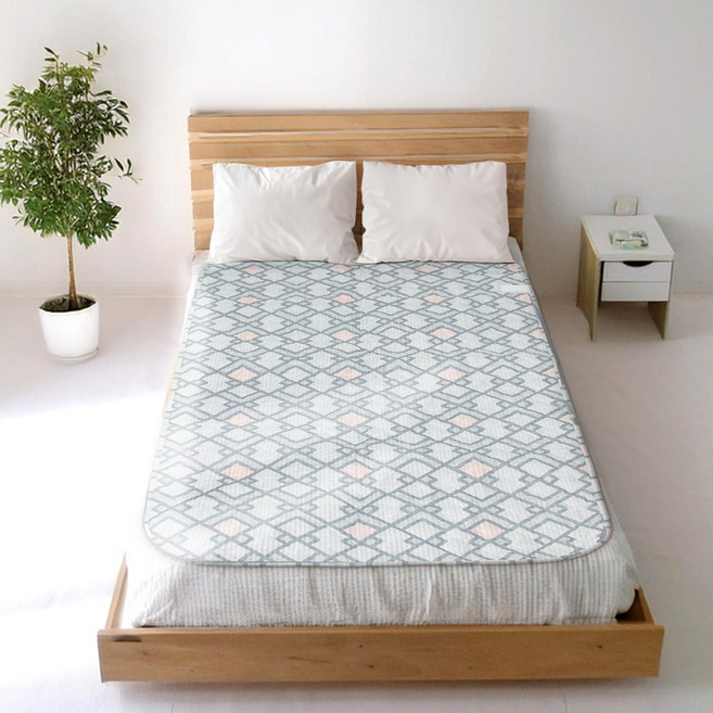 일월 워셔블 카본 온열 전기매트 체크 그레이, 싱글(90 x 180 cm)