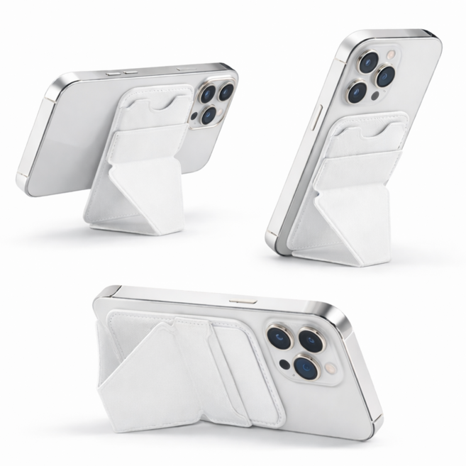 픽센트 맥세이프 슬림보관 카드지갑 스탠드, 1개, 화이트