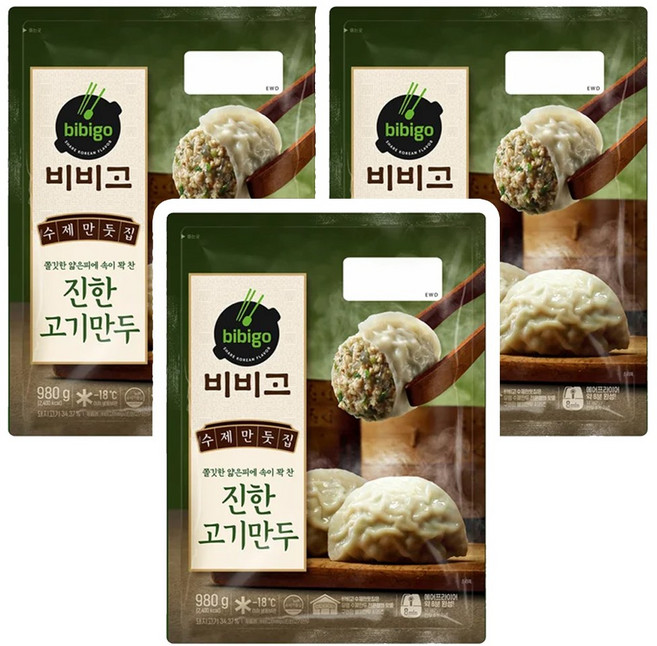 [CJ제일제당] 비비고 수제만둣집 맛 진한고기만두400g, 980g, 3개
