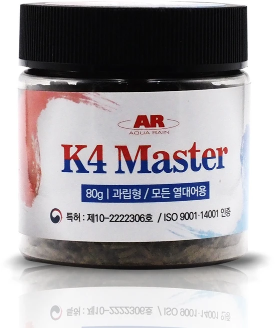 K4 마스터 과립형 (2mm 80g)구피사료 안시사료 코리사료 디스커스사료 열대어사료 새우사료, 1개, 80g - 쿠팡