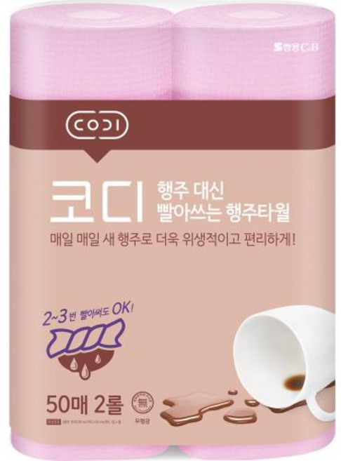 쌍용C&B 행주타월 GTK01014S, 2개입, 1개