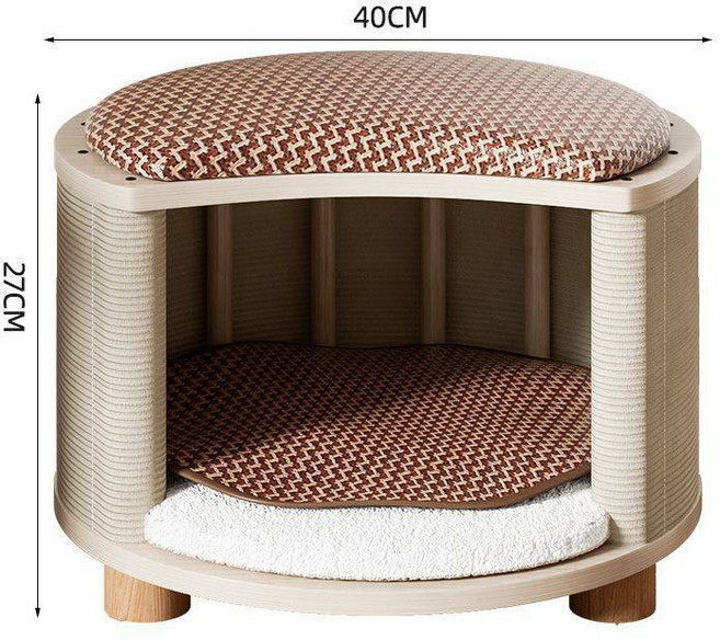 猫咪睡袋冬季保暖防寒猫窝封闭式安全感大号被窝睡眠隧道猫床拖鞋, 1개, 업그레이드 사계절 시원한 쿠션