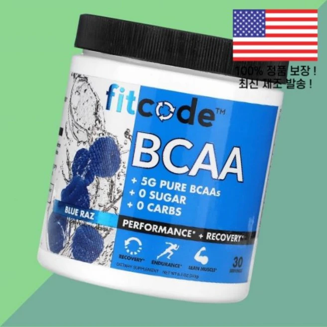 핏코드 BCAA 아미노산 BACC 블루 라즈 8.5온스 240g fitcode Blue Raz 8.5oz - 쿠팡