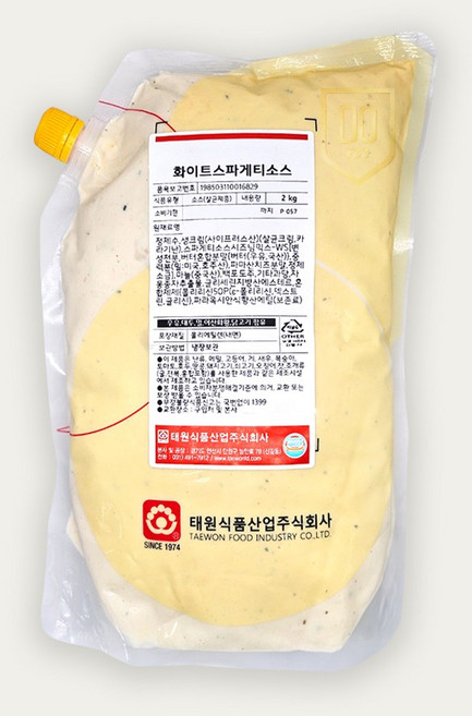 태원 화이트스파게티소스 2kg 업소용소스 까르보소스 크림파스타, 1개