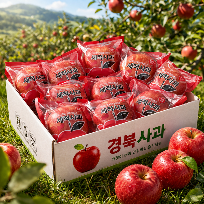 [맛난사과1위] 껍질째 먹는 국내산 세척사과 꿀사과, 1박스, 3kg
