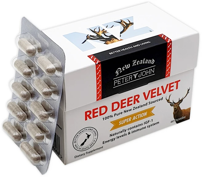 뉴질랜드 녹용 피터앤존 레드 디어 벨벳 60캡슐 1통, 1개, 60정 - 쿠팡