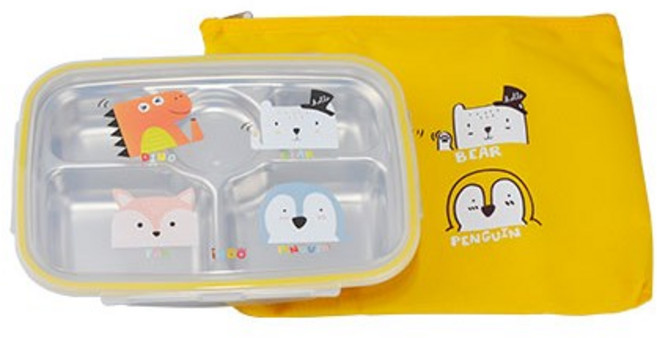 애니멀 스텐 식판 가방 도시락 깊은형(아이쥬) 캐릭터 급식 배식판 어린이집 유치원 준비물