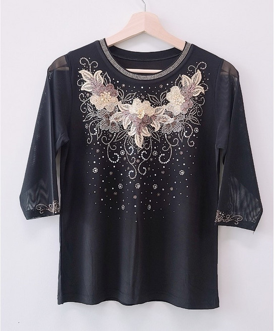 [꽃보다할머니] 엄마 봄여름 라운드 7부 티셔츠 옷 60대70대80대 요양원 생신선물