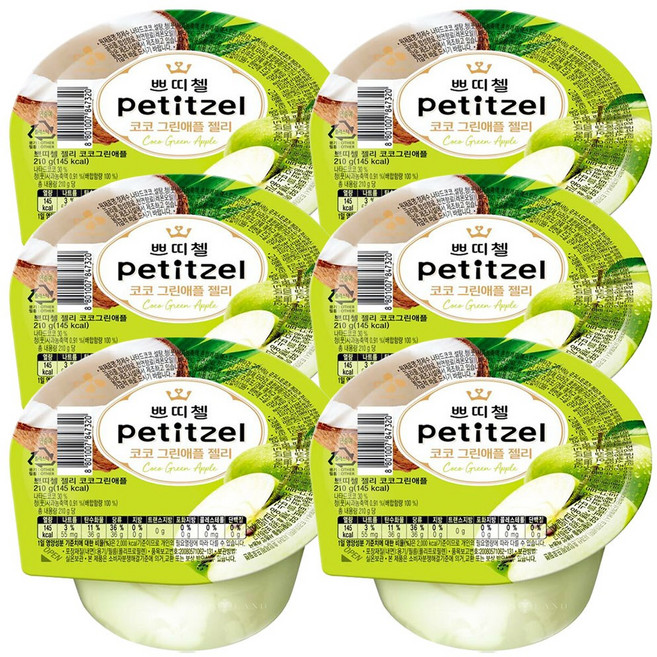 쁘띠첼 코코그린애플 푸딩 1개입, 6개, 210g