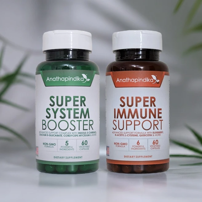 수퍼 시스템 부스터 + 수퍼 이뮨 서포트 아나타핀디카 헬스 천연성분 100% 비건 베지테리안 글루텐프리 비유전자변형식품 할랄인증 미국 FDA/cGMP 생산, 2개, 60정 - 쿠팡