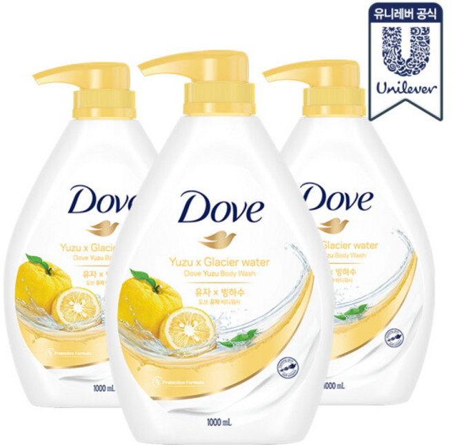 도브 바디워시 유자 1Lx3개 바디클렌저, 도브 바디워시 대용량 바디클렌저 1000ml x 3개, 3개, 1L