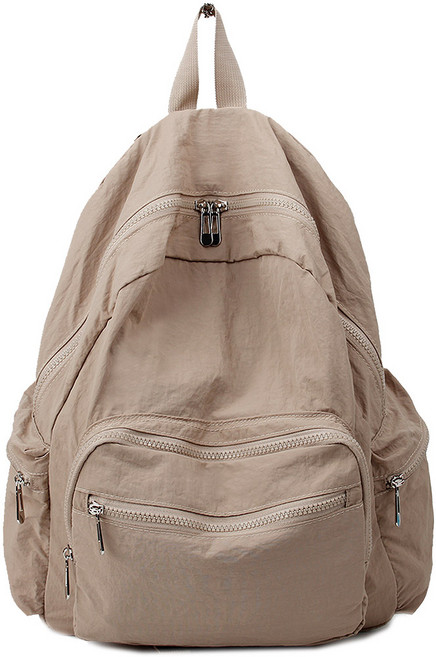 내츄럴핏 가벼운 캐주얼 스포티한 무지 경량 바스락 지퍼 포켓 책가방 스트릿 데일리 백팩