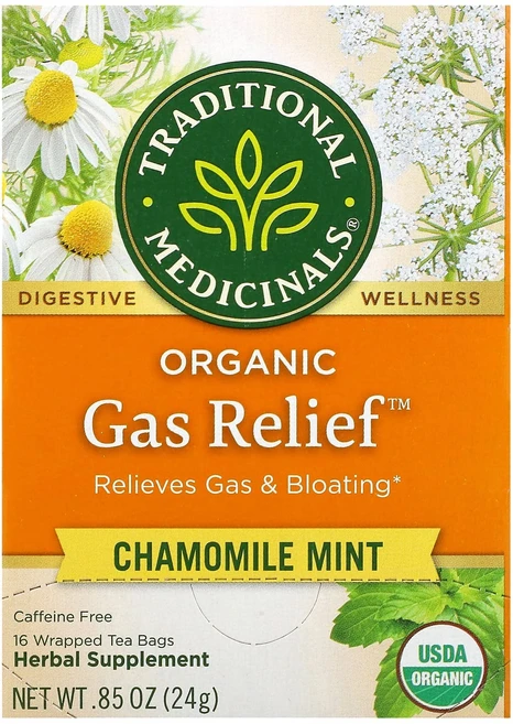 건강챙기세요 Traditional Medicinals 유기농 가스 완화 카모마일 민트 카페인 무함유 포장 티백 16개입 24g(0.85oz) 백살까지오래오래, TraditionalMedicinals유기농가스완화카모 - 쿠팡