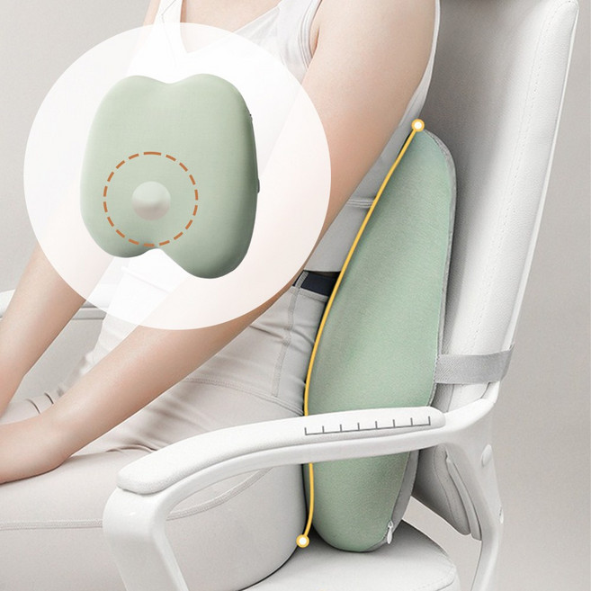 골드릭 사무실 책상 의자 허리 등 받이 쿠션, BH1 민트