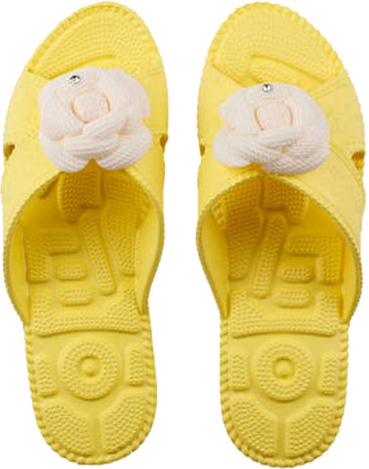 신우 EVA 플라워 지압 거실화 미끄럼방지 다용도화 국산, 옐로우, 1개