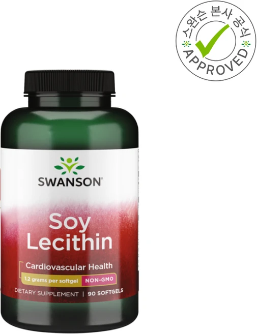 스완슨 대두 레시틴 1200mg 90 소프트젤 캡슐 Swanson Soy Lecithin Softgels, 90정, 1개 - 쿠팡