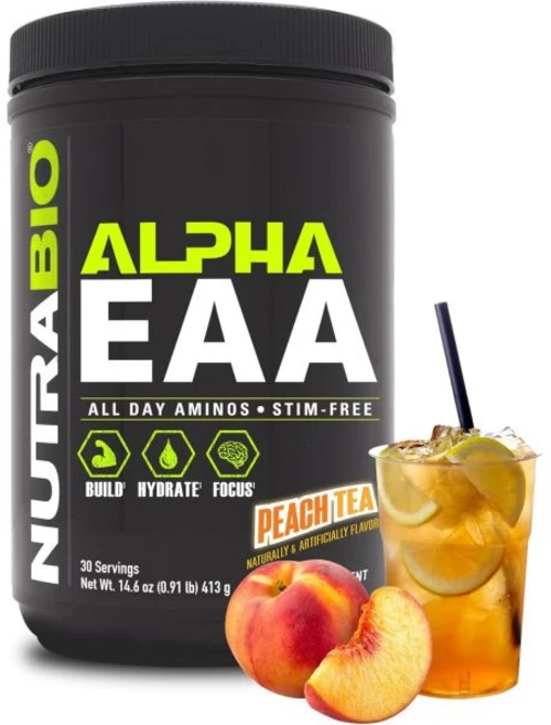 뉴트라바이오 NutraBio Alpha EAA - All-Day Aminos - Recovery Energy Focus and Hydration Supplement - 플, Peach Tea, 1개, 413g - 쿠팡