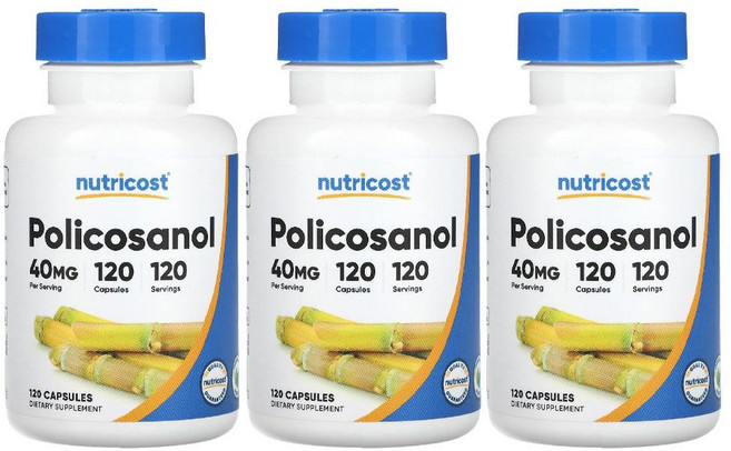 뉴트리코스트폴리코사놀 40mg 120캡슐 Nutricost 3병, 120정