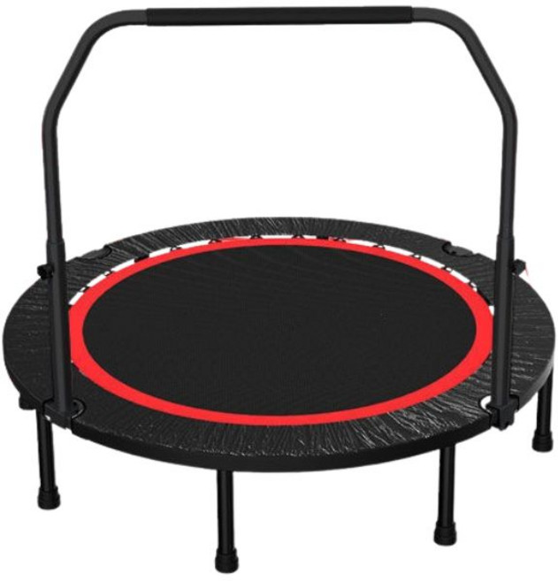 NEW LIFE 48吋健身房扶手款蹦床 承重650斤 總直徑120厘米 可折疊收納, 【扶手款】黑48吋-真靜音