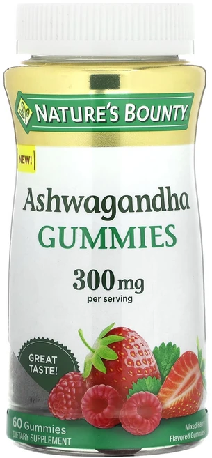 Nature's Bounty 아슈와간다 믹스 베리 300mg 구미젤리 60개(구미젤리 1개당 150mg), NaturesBounty아슈와간다믹스베리300mg구미젤, 1개, 60정 - 쿠팡