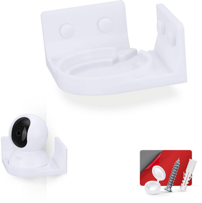 Tapo C200 C210 스마트 보안카메라 벽 마운트 홀더 브래킷 화이트, 단일 코너 마운트 1개