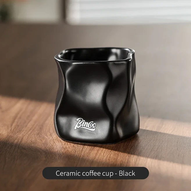 BINCOO 세라믹 커피 필터 컵 재사용 가능한 메이커 손으로 양조 공유 냄비 깔때기 드리퍼 도구, 05 black cup