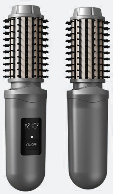 KIBOER 휴대용 무선 고데기 3단계 온도조절 음이온 케어 충전식, 블랙
