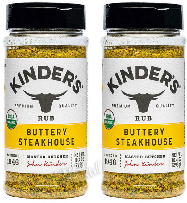 [1+1]킨더스 오가닉 버터리 스테이크하우스 시즈닝 10.4oz(295g) KINDERS STEAKHOUSE, 2개, 297g