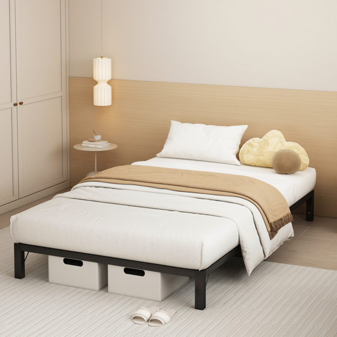 편안홈 튼튼한 철제 침대프레임, 블랙