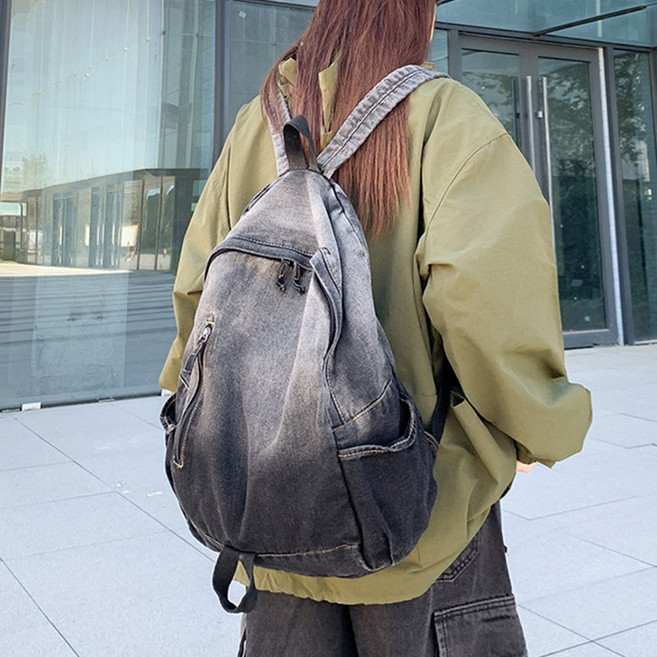 여학생 데님 백팩 책가방 가벼운 배낭N-0069