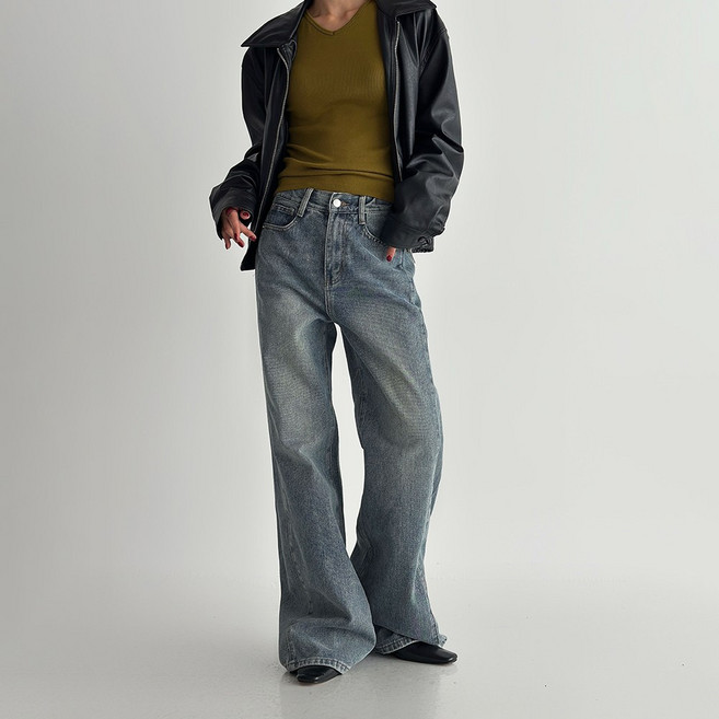 하이웨스트 플레어팬츠 여성 부츠컷 데일리룩