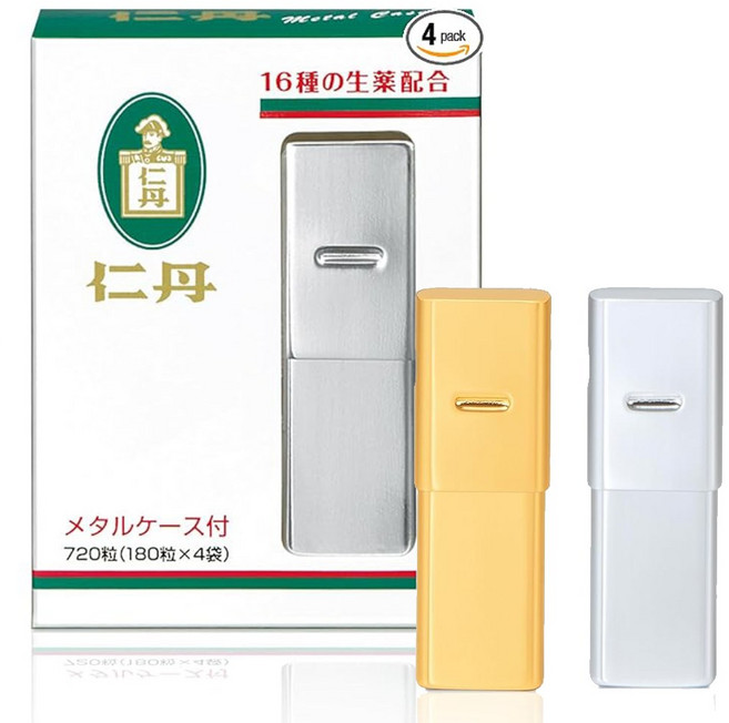 일본 모리시타 은단 히토미 닌탄N 180정 4봉지 메탈케이스, 4세트