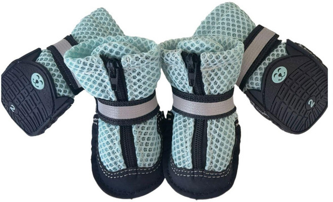 빛깃닥 강아지신발 애완견메쉬신발 미끄럼방지 통기성 좋은 더러움 방지 스트랩신발 논슬립 애견부츠, 1개, 블루