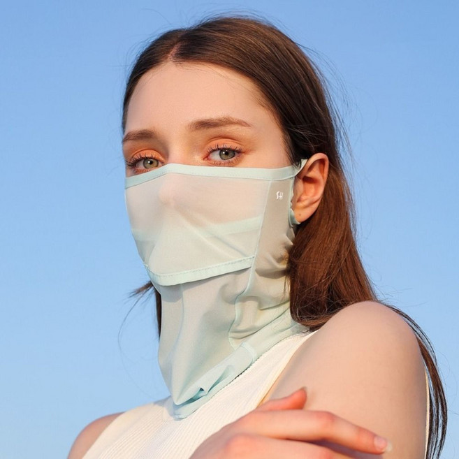 숨쉬기편한마스크 여름마스크 숨쉬기편한여름마스크 여성용 방풍 하이킹 야외 낚시 골프 턱받이 남성용 실크 마스크 목 랩 커버 자외선 차단 페이스 스카프, green