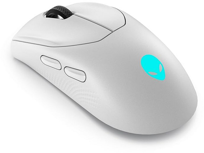 Alienware Tri-Mode 무선 게이밍 마우스 - AW720M 루나라이트(실버 화이트) 블루투스 8버튼 광학 센서 폴링 레이트 1kHz 26000 DPI(5단계) 650I