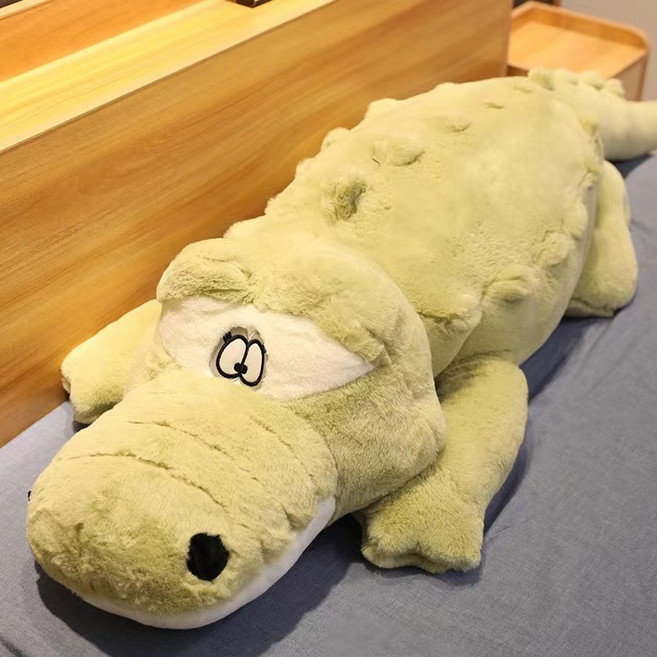 超大娃娃毛絨玩具鱷魚抱枕可愛公仔大號兒童玩偶牀上抱睡生日禮物, 1個, 綠色:170cm