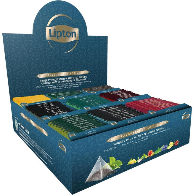 프랑스 립톤 Lipton Tea and Infusion Set 익스클루시브 컬렉션 9가지맛 티백, 1.7g