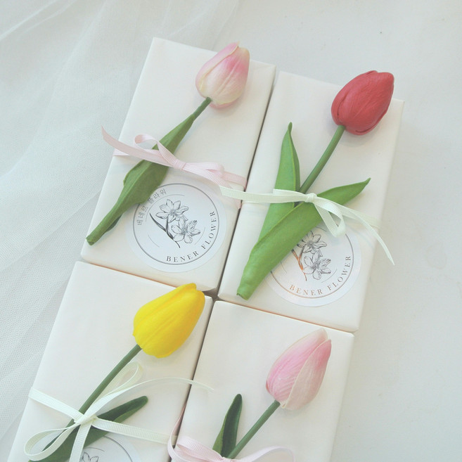 빼빼로데이 6+1 막대과자 초코스틱 빼빼로 단체선물 튤립조화, 2개, 빨강, 6개