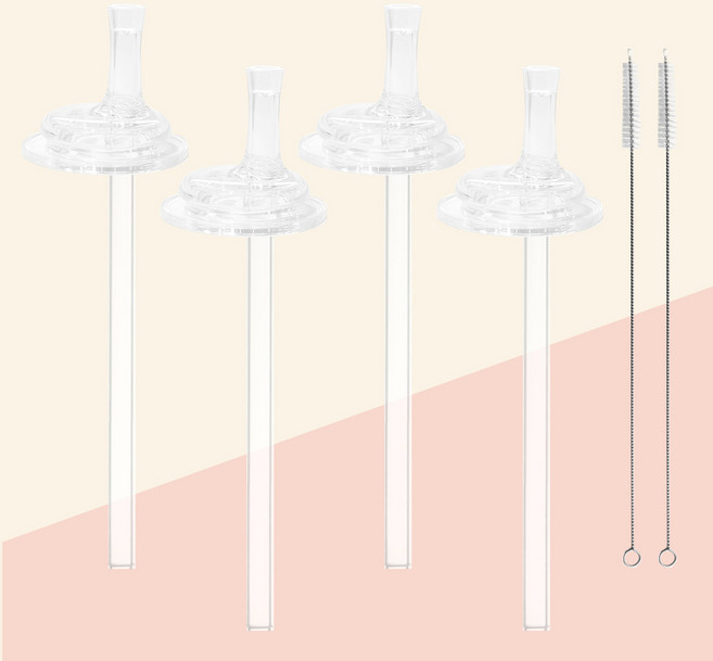 베베캔 교체용 빨대리필세트 / 더블하트 젖병 젖꼭지 호환, 일반빨대세트, 4개