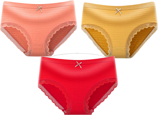 리리콕 KC인증 여성 빅사이즈 면 레이스 팬티3종 왕스판 비비드컬러