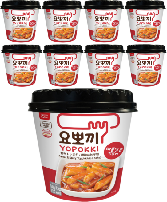 요뽀끼 매콤달콤떡볶이, 140g, 9개