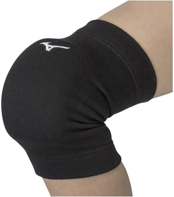 미즈노 양측 무릎 보호대 전연령 사용가능, 블랙, 1세트