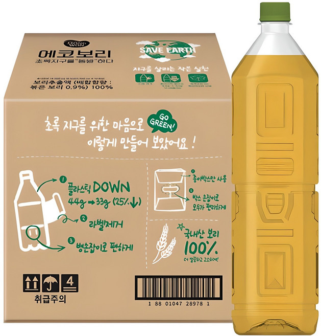 동원 무라벨 에코보리, 1.5L, 12개