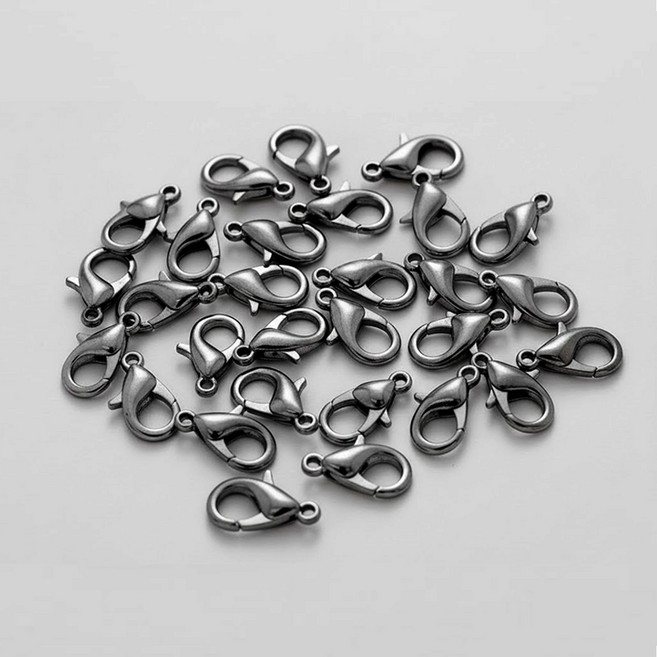 랍스터 고리 연결고리 키링 부자재 16mm, 30개, 건블랙