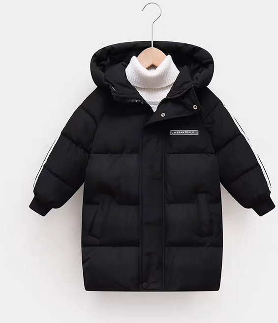 IEDUOS남녀 아동용 롱패딩 키즈 주니어 초등학생 후드패딩 남아 여아 겨울 아우터