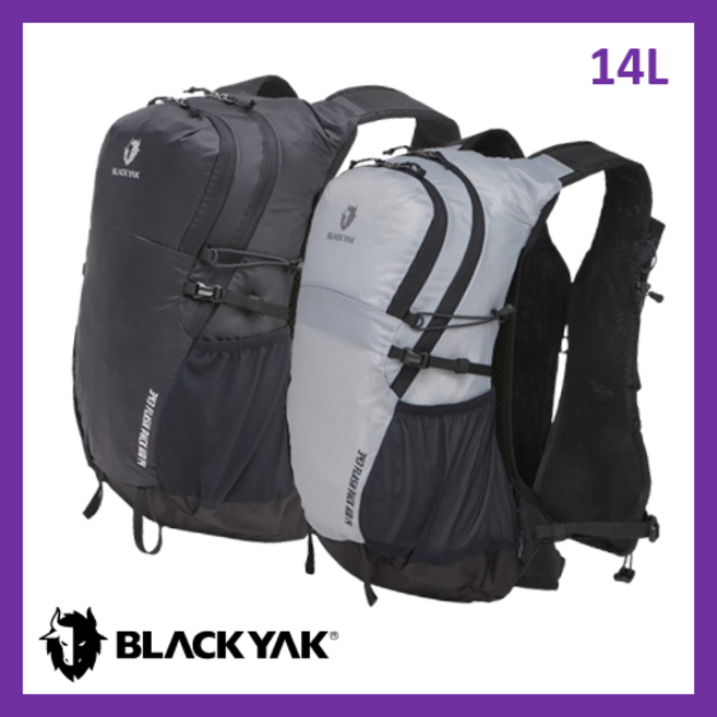 블랙야크 공용 사계절 아웃도어 백팩 경량 등산배낭 플래시팩 AIR14 14리터 산행 소형가방, L/그레이