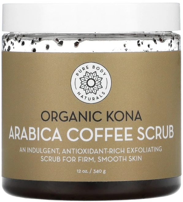 Pure Body Naturals 유기농 코나 아라비카 커피 스크럽 340g(12oz) 2팩, 340g - 쿠팡