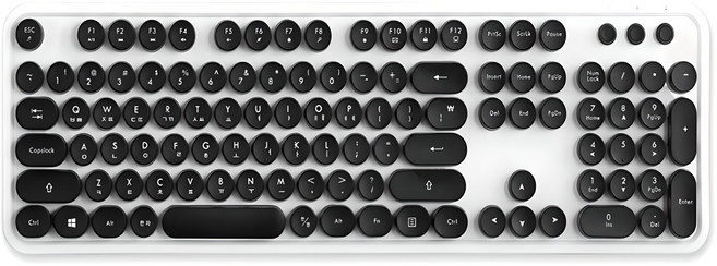 엑토 레트로 무선 일반형 키보드, 화이트, KBD-48
