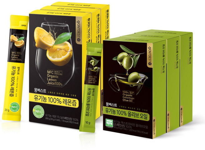 [올레샷 기획] 몽베스트 유기농 100% 올리브오일 + 유기농 100% 레몬즙, 3개, 420g