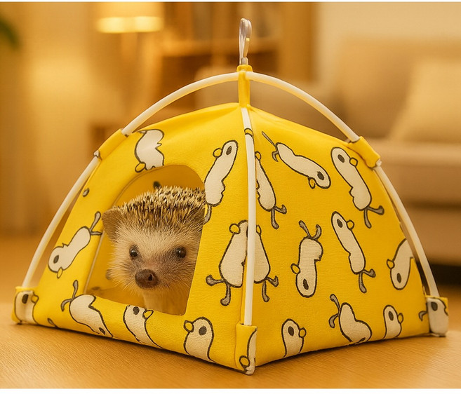 케이비지리테일 고슴덕치 고슴도치 텐트 귀여운 오리모양 은신처, 1개, 노랑색 대형 21cm x 21cm